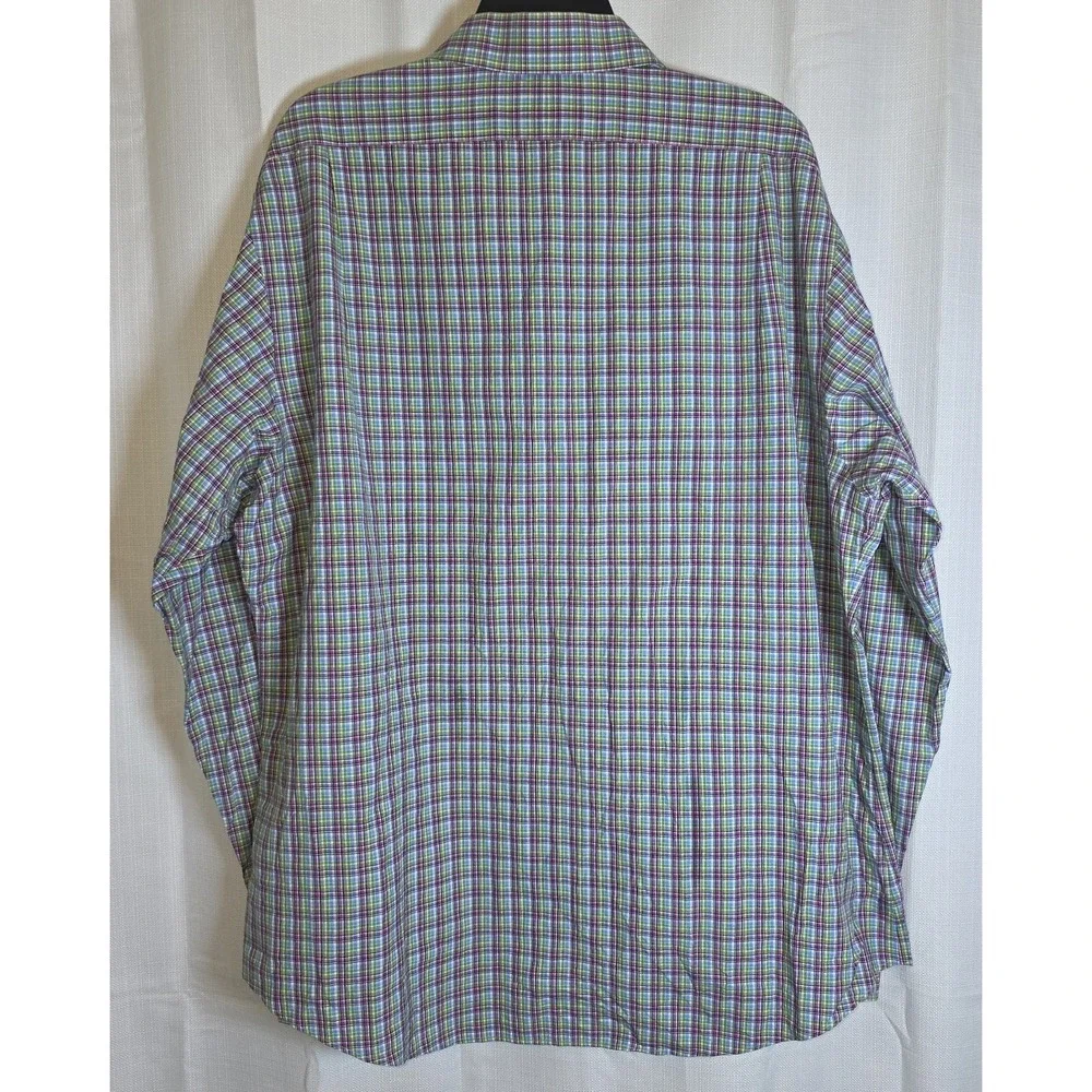 Polo Ralph Lauren Regent Custom Button Up Dress‎ Shirt Mens 17.5 XL Plaid